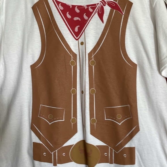 NEW Faux Cowboy cowgirl tee shirt costume or party wear unisex size L - Picture 2 of 9
